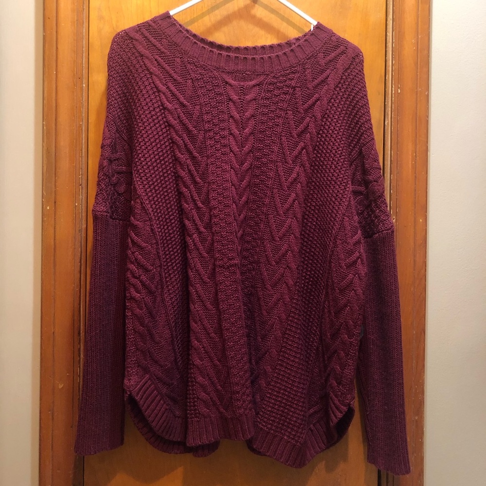 Joseph A. Burgundy Knit Sweater
